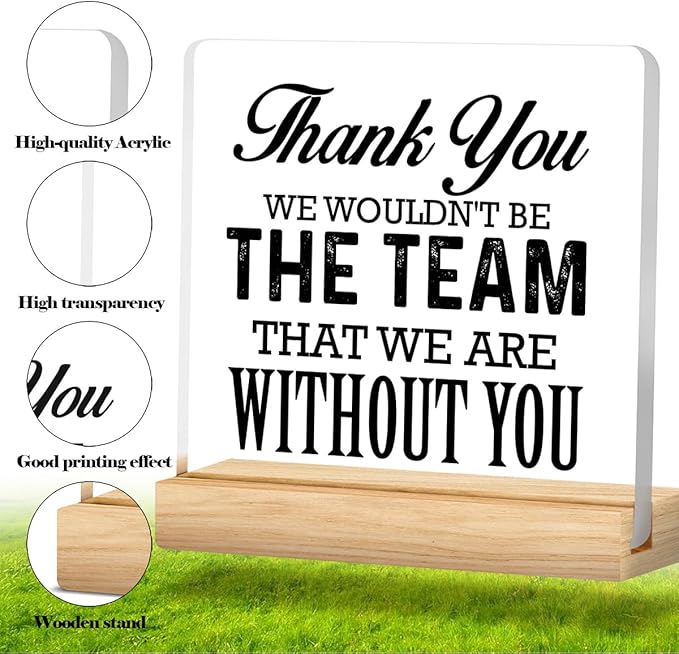 Thank You Gift for Team, Coworkers Gifts for Men Women, Appreciation Gift for Coworkers, We Wouldn't Be the Team That We Are Without You Acrylic Desk Sign Office Decor