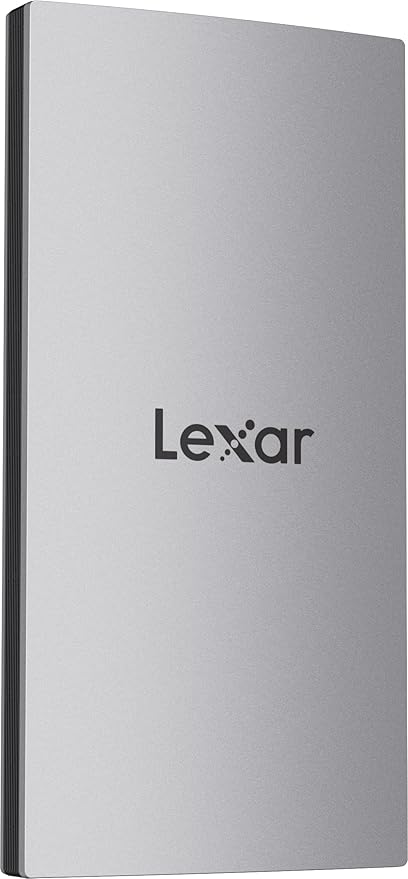 Lexar 2TB ES3 Portable SSD, Up to 1050MB/s Read & 1000MB/s Write, Compatible with PC & Mac, Tablets, Smartphones, External Solid State Drive, Silver (LES3XXX002T-RNSAU)
