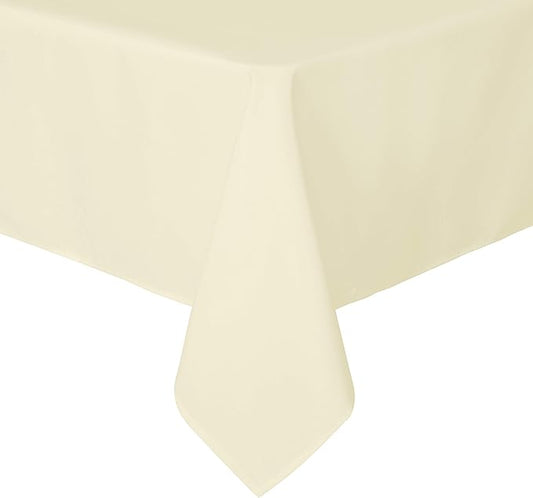 sancua Rectangle Tablecloth - 54 x 108 Inch - Stain and Wrinkle Resistant Washable Polyester Table Cloth, Decorative Fabric Table Cover for Dining Tables, Buffet Parties and Camping, Beige