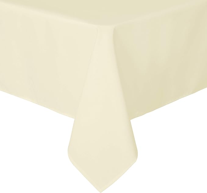 sancua Rectangle Tablecloth - 60 x 120 Inch - Stain and Wrinkle Resistant Washable Polyester Table Cloth, Decorative Fabric Table Cover for Dining Tables, Buffet Parties and Camping, Beige