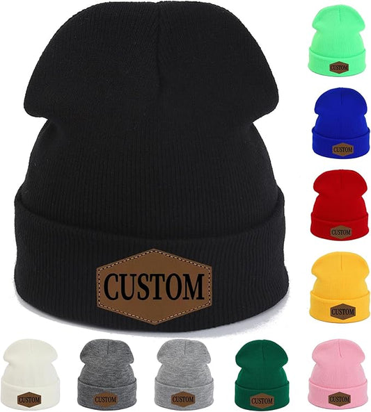 Custom Beanie for Men Women Bulk Custom Winter Hat Beanies with Logo Text Image Personalized Knit Hats Gifts for Business