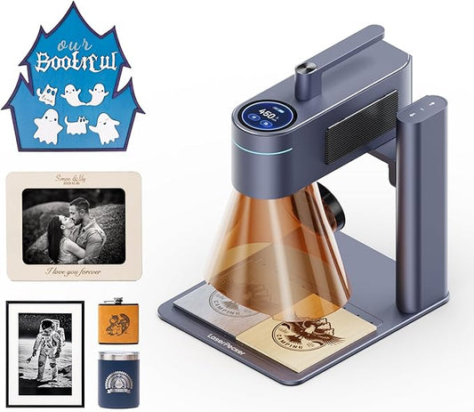 LaserPecker LP4 Dual-Laser Engraver, Portable 8K 240,000mm/min Engraving, Auto-Switch IR/Diode for Metal/Wood/Acrylic, Smart Screen Repeat & 160x120mm Area, Basic Set