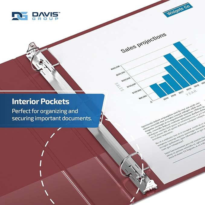 Premium Economy 6-Pack 3-Ring Binders for School or Office, D-Ring Binders, 2 Inch, Burgundy