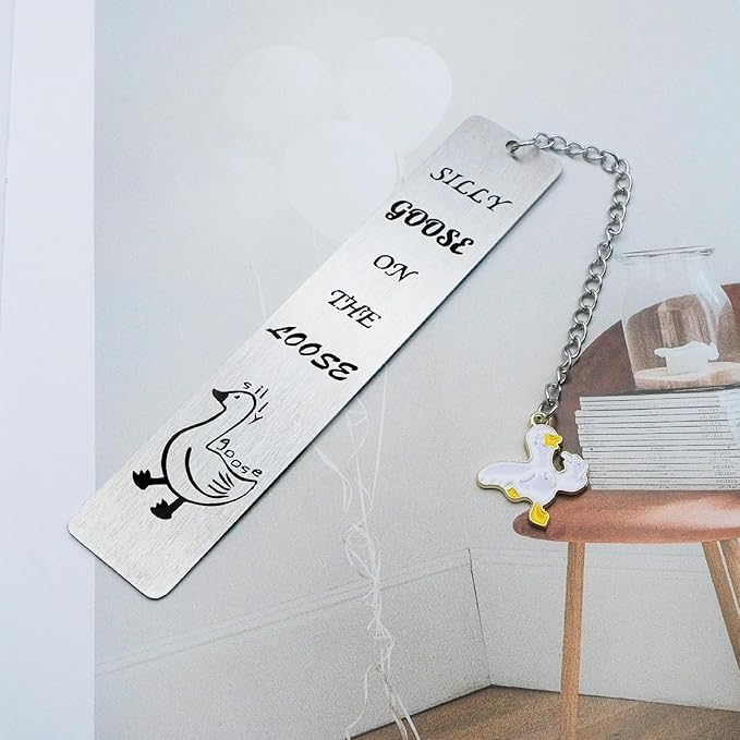 Cute Bookmarks for Bookish Book Lovers Funny Silly Goose Book Mark Gifts for Women Reading Accessories Book Marker Birthday Christmas Back to School Book Club Gifts for Bookworm Bookmate