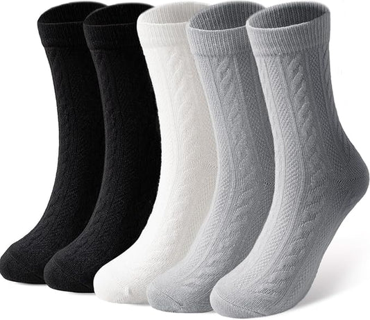 5 Pairs Fuzzy Soft Cozy Comfortable Socks for Women, Casual Sleep Comfy Socks, Perfect Warm Winter Gifts for Women