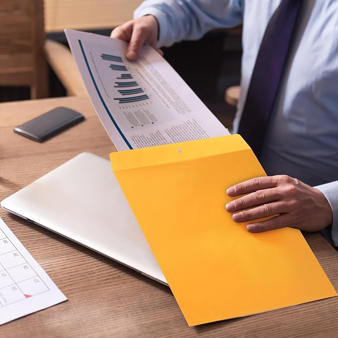 40 Pcs Extra Large Mailing Clasp Envelopes 14 x 18 Inch Jumbo Kraft Catalog Manila Envelope with Clasp Closure for Oversized Big Document Office Home Business School Storing Mailing (Brown)