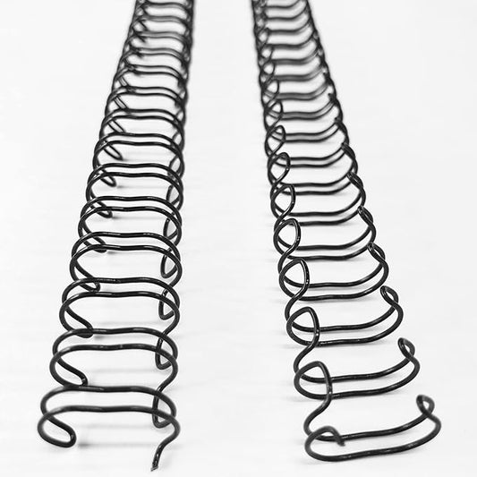 Binditek 100 Pack Double Loop Wire Binding Spines, 3/8Inch Binding Wire for Letter Size, 3:1 Pitch, 60 Sheet Capacity, 32-Loop, Black, for Students and Coworkers