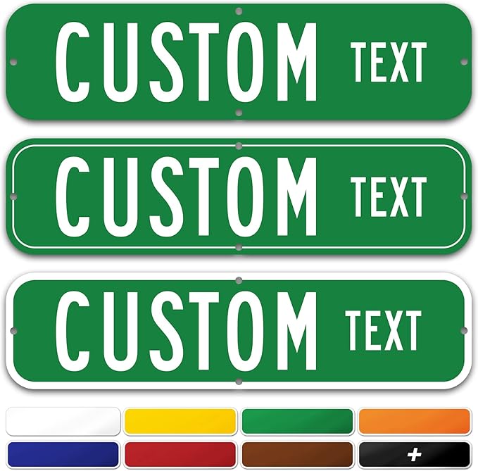 Custom Street Sign, Road Sign, Address 8 Colors, Reflective Option, Mounting Options, 6x24 Inch, Thick Rust-Free AlumaBond, USA Made by My Sign Center, (Suffix)