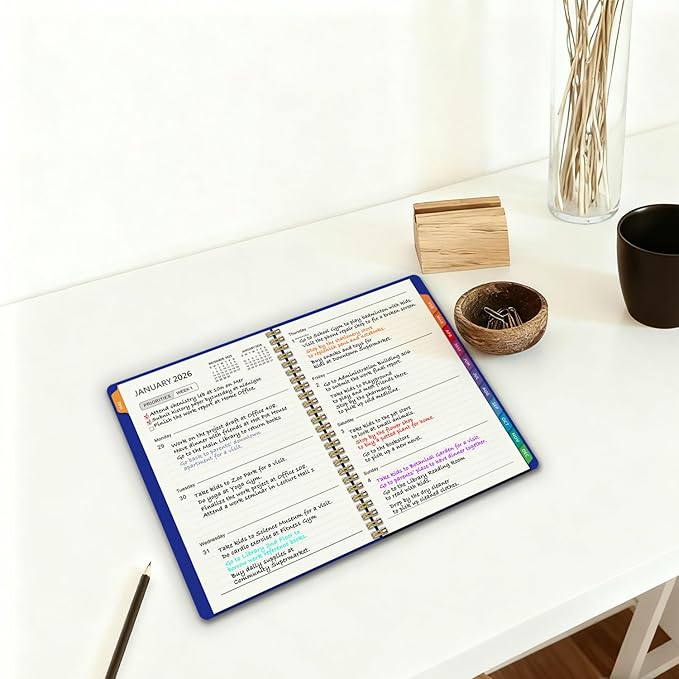 2026 Planner Weekly and Monthly, 2026 Academic Year (January 2026 - December 2026) Calendar wirh Tabs, Agenda Book for School Student, Teachers, Office Supplies,Home, 6" x 8.5" (Purple JAN2026-DEC2026)