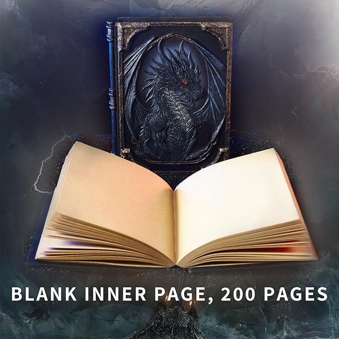 3D relief design notebook Stereo Notepad with Dragon Relief and Vintage Cover, sketchbooks, school supplies，office supplies，journal - Perfect for Writing, Drawing, and as a Birthday or Halloween, Christmas Gift