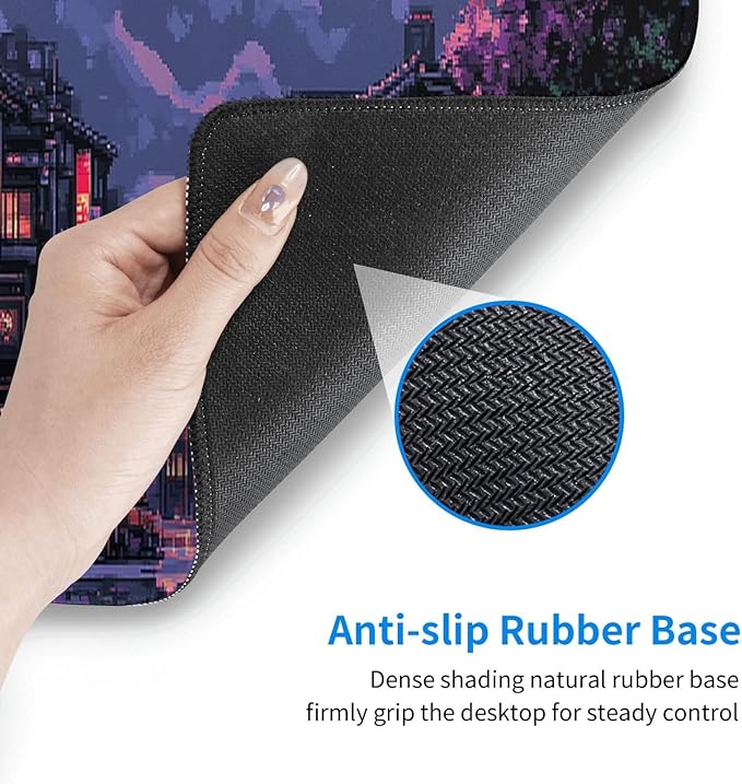 Night Mouse Pad 31.5 X 11.8 Inch Big Desk Rubber Base Stitched Edges Keyboard Pad XXL Mouse Mat for Home Game and Office