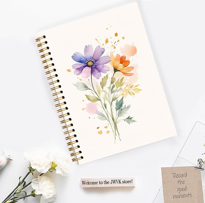 Vintage Wild Flower Botanical Plant Notebook 03,Rustic Spring Floral Cottagecore Notebook Journal for Work Office School Student Teacher,Hardcover Spiral Notebook 5.5x8.5