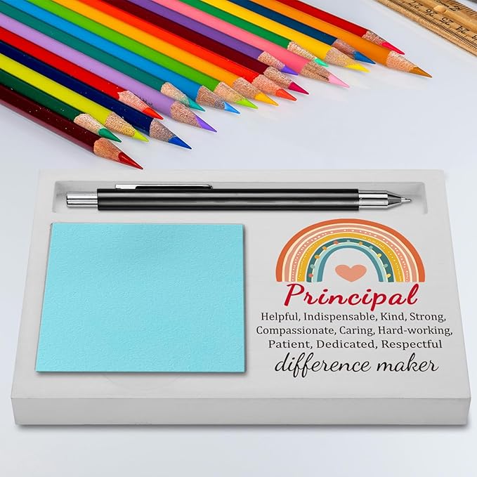 Principal Office Supplies Sticky Note Holder Decor, Principal Appreciation Thank You Gifts for Women Men Self-Stick Note Pad Holders YBB08
