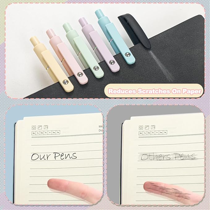 ELANE 5 Pcs Colorful Gel Pens,0.5mm Fine Point Quick Dry Black Ink Pen for Journaling Note Taking Writing, High-End Series Pens for Gifts for Doctor Nurse Teacher Students(morandi gradient)