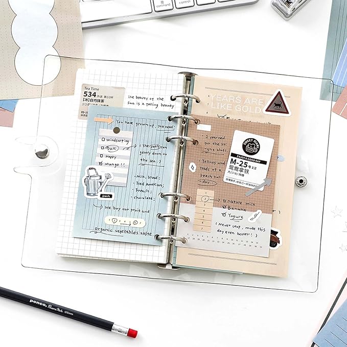 100 Sheets A6 and A7 Refill Paper for Planner,50 Designs Loose Leaf Paper Double-Sided Lined and Blank Journal Inserts for Binder Notebook