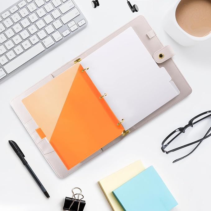 Darice 8-Tab Plastic Dividers 24 Pcs - Binder Dividers with Front Pockets and Tabs - Multicolored Plastic Divider for 3 Ring Binder - File Organization – Ideal for Office, Back to School Supplies