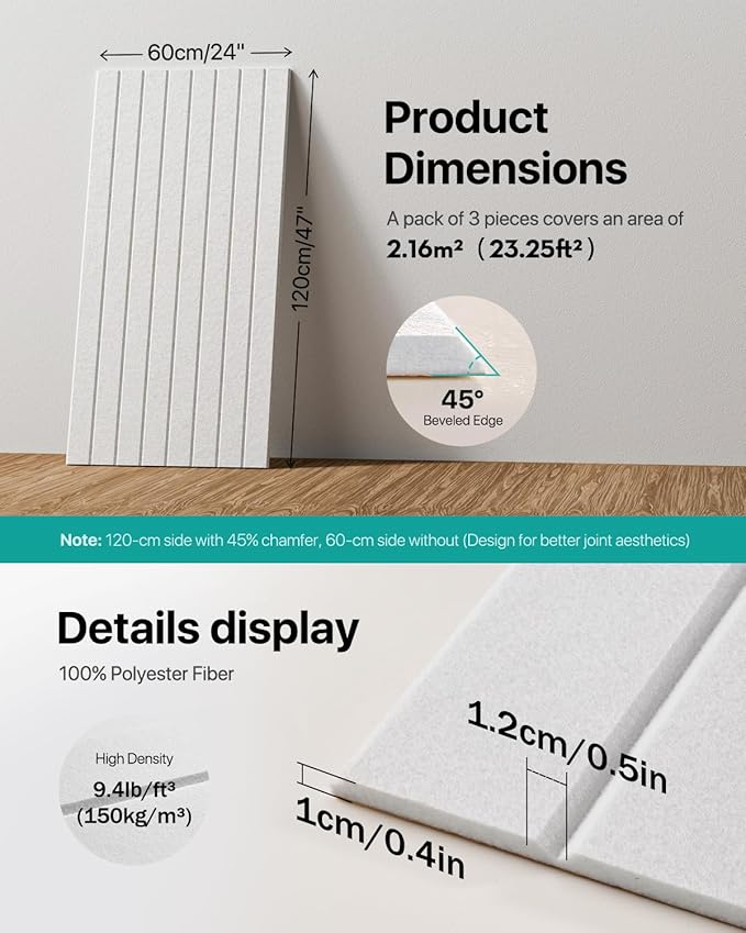 Soundsbay Large Cork Board, 71" x 47" Bulletin Board, 3 Pack Felt Wall Tiles Self-Adhesive, Pin Board for Walls Office Home Classroom Decor