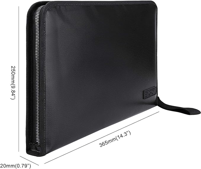 ENGPOW Fireproof Expanding File Folder with 13 Multicolored Pockets A4 Size Document Organizer with Color Labels Zipper Closure Non-Itchy Silicone Coated Portable Filing Pouch(14.3" x 9.8")