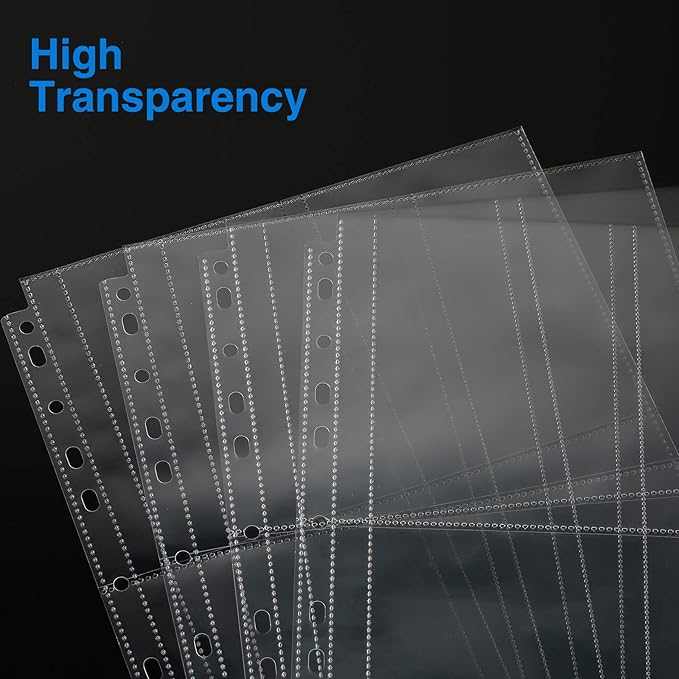 Sooez 30 Pack Heavy Duty Photo Sleeves for 3 Ring Binder (for 60 Pictures), Clear Archival Sleeves, 8x10 & 8.5x11