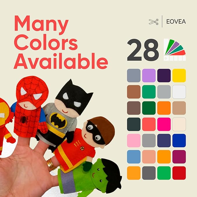 EOVEA | Acrylic Felt Fabric by The Yard - Non-Stiff, Soft Material - 72" Wide - 1.6mm Thick Felt Sheets for DIY Crafts, Sewing, Upholstery, Cushion, Padding(White, Half Yard)