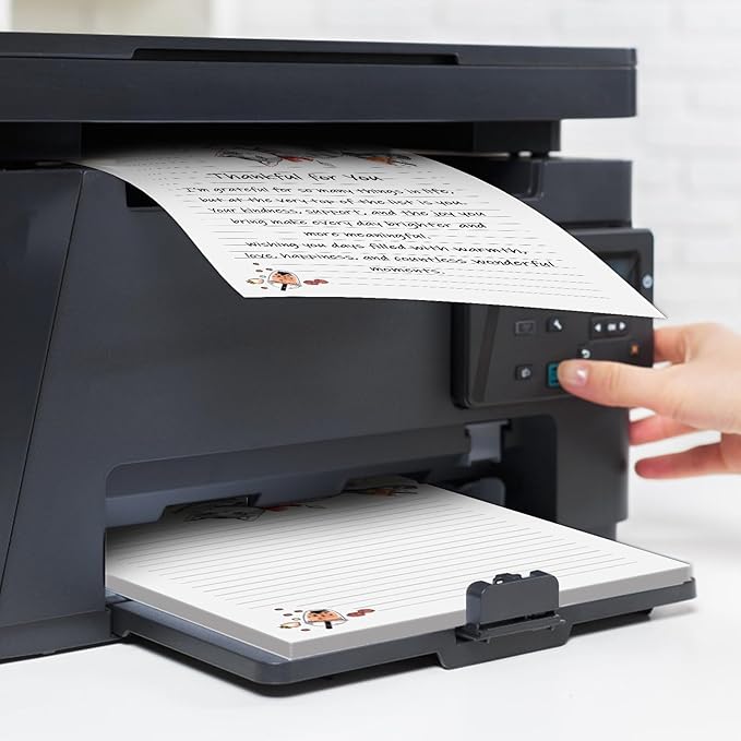 250Pcs Cute Stationery Paper and Envelope Set with 100 Letterhead Papers and 50 Envelopes, 10 Design for Letter Writing Invitations Computer Holidays Party Notes, 8.5x11 Inch- Lined Cat