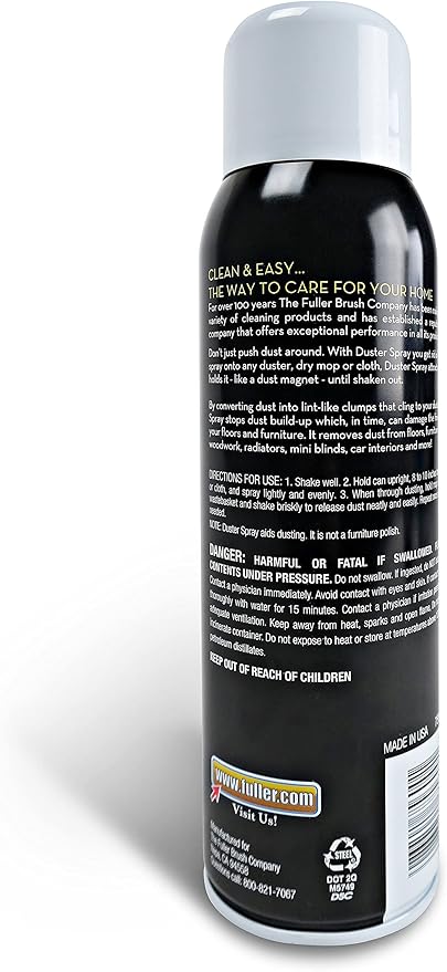Fuller Brush Duster Spray – 15.5 oz Multi Surface Dust Removing Sprayer - Safe Household Cleaning for Floors, Furniture, Blinds & Car Interiors - 6 Pack