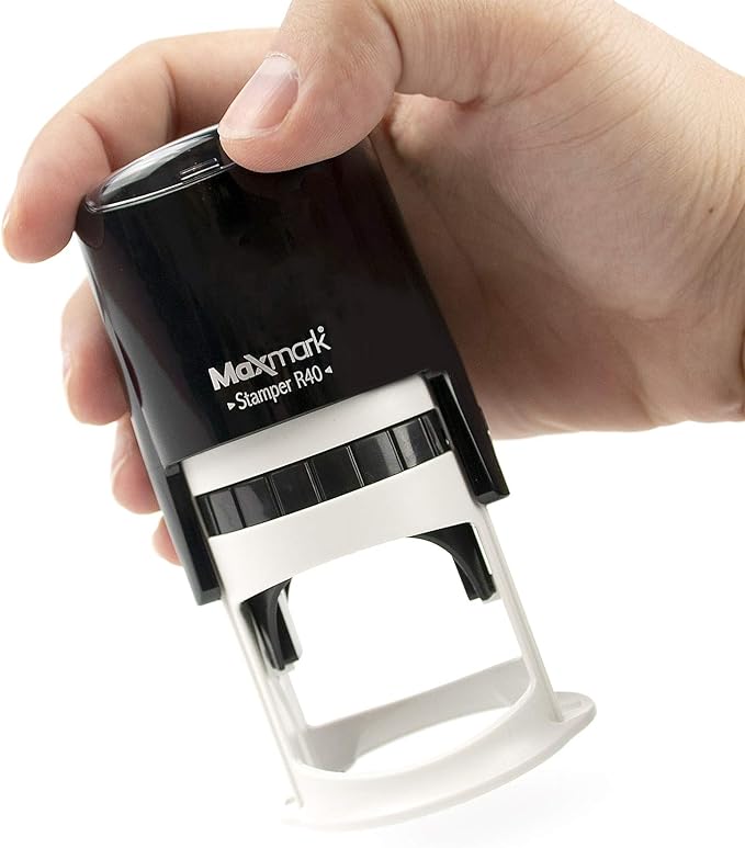 Round Notary Stamp for State of Vermont- Self Inking Stamp - Top Brand Unit with Bottom Locking Cover for Longer Lasting Stamp - 5 Year Warranty