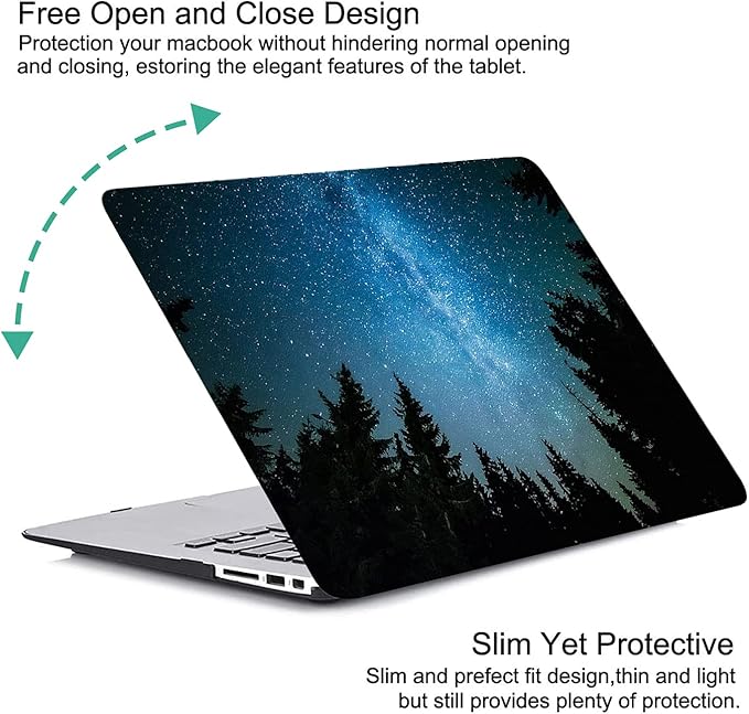 DTangLsm Compatible for M4 MacBook Air 13.6 inch Case 2025 2024-2022 Release M4 A3240 M3 A3113 M2 A2681, Slim Plastic Hard Shell Protective Case&Keyboard Cover for MacBook Air M4 13 inch,Starry Forest