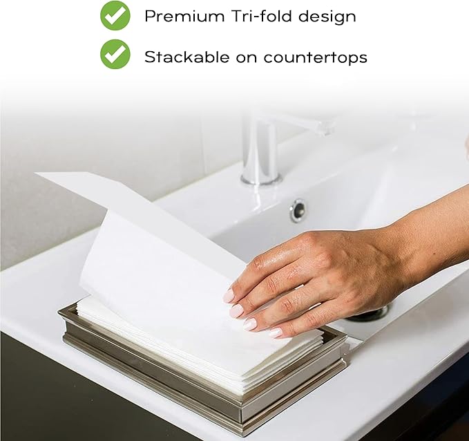 Trifold Paper Towels - 3200 Sheets Multifold Disposable Paper Hand Towels for Bathroom, Commercial, Household, Hand Paper Towels for Bathroom Dispenser, 16 Packs (200 Count/Pack)