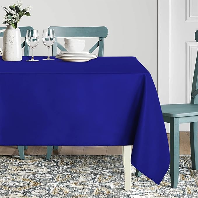 sancua Square Tablecloth - 70 x 70 Inch - Stain and Wrinkle Resistant Washable Polyester Table Cloth, Decorative Fabric Table Cover for Dining Tables, Buffet Parties and Camping, Royal Blue