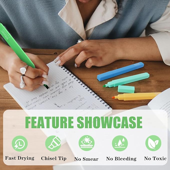 Vitoler Highlighters,8Pcs Highlighters Pastel,Quick Dry,Chisel Tip,Aesthetic Bible Highlighter No Bleed, Teacher Supplies School Accessories