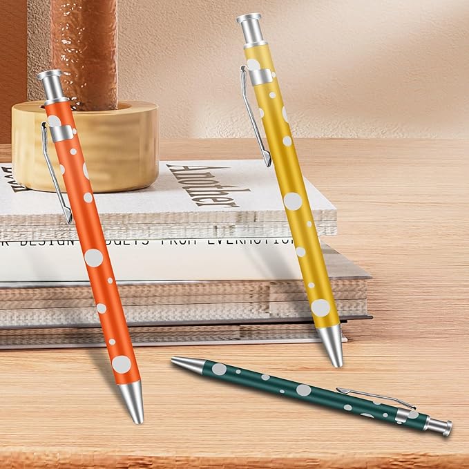 Retractable Ballpoint Pens, Assorted Colors, Men Women Retractable Pens,1.0 mm Black Ink (24)