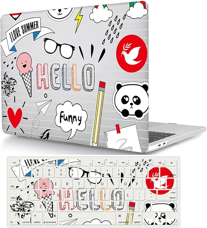 Bandless Case Compatible with MacBook Pro 16 Inch 2021 M1 Pro/Max Model A2485, Protective Plastic Laptop Hard Shell Case with Keyboard Cover Skin for MacBook Pro 16'' with Touch ID - Funny Summer
