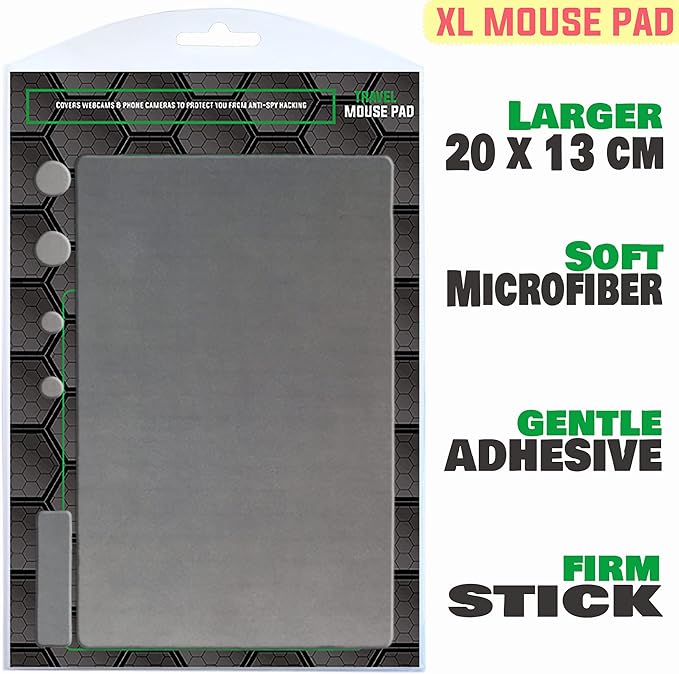 Travel Large Mouse Pad - Adhesive Bottom - Peel and Sticks to Any Surface - Portable (XL -Blank- Gray)