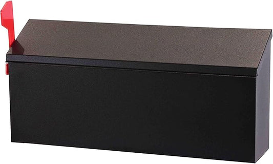 Black Wall-Mounted Mailbox - Security Wall Mailbox - Waterproof Iron Vertical Delivery Mail Box Outdoor