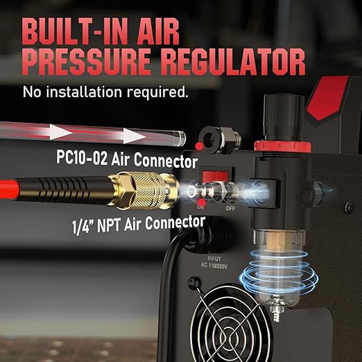 YESWELDER CUT-60DS PRO Plasma Cutter, 60Amp 110V/220V Non-High Frequency Non-Touch Pilot Arc 4-In-1 Plate Cutting/Grid Cutting/Gouging/Marking Multifunctional Plasma Cutting Machine