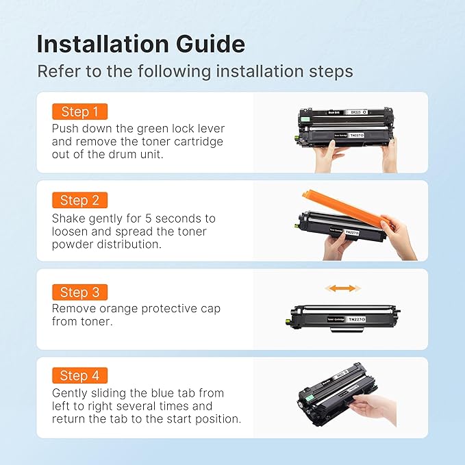 E-Z Ink TN227 Compatible Toner Cartridge Replacement for TN-227BK/C/M/Y High Yield Brother TN227 TN227BK TN223 to use with HL-L3270CDW HL-L3230CDW HL-L3210CW HL-L3290CDW MFC-L3710CDW (4 Pack)