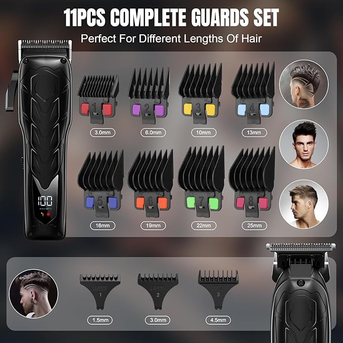 Lanumi Professional 3 in 1 Hair Clipper and Trimmer Set Men Electric Razor Shavers Beard Trimmer Rechargeable Barber Clippers Haircut Kit Gifts for Him,for Barbers