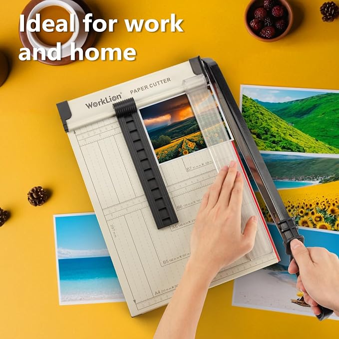 WORKLION Guillotine Paper Cutter A4 – Heavy Duty Paper Trimmer with Safety Guard,15 Sheets Capacity, Precision Guillotine Cutter for Cutting Paper, Card,Photos,Vinyl and More with Ease.