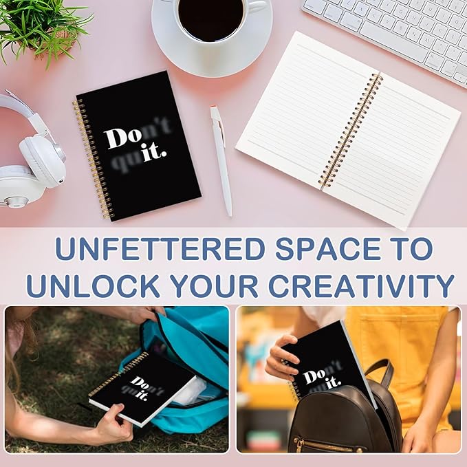 SNNDER Don't Quit Motivational Notebook Journal, Inspirational Entrepreneur Positive Affirmation Journal for Women Men, Motivational Gifts for Coworkers Hardcover Spiral Notebooks 5.5x8.3 Inch