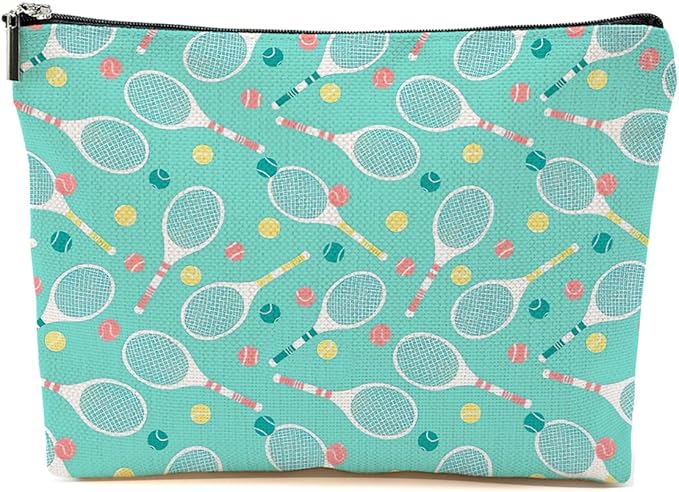 Tennis Gifts, Inspirational Tennis Makeup Bag, Tennis Accessories Tennis Gift Cosmetic Bag Toiletry Bag, Tennis Player Graduation Birthday Gifts for Women Girls Tennis Lovers Sister Bestie