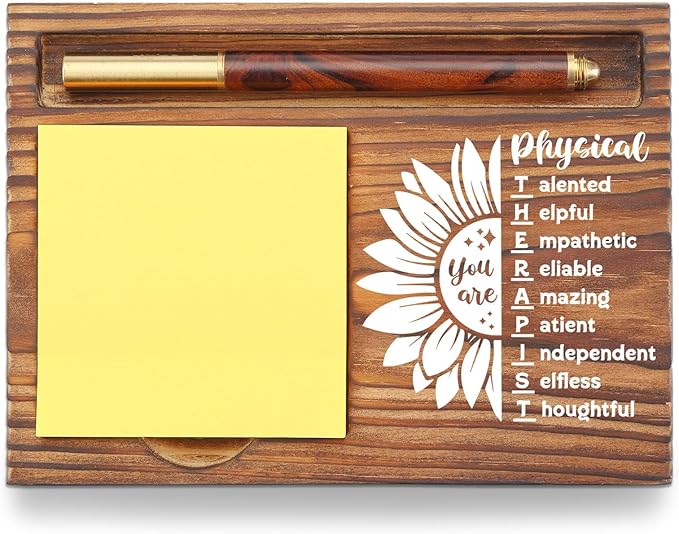 Physical Therapist Gifts Sticky Note Holder, Thank You Appreciation Gifts for Physical Therapists, Therapy Office Desk Organizer, Employee Recognition Desk Accessory TZP119