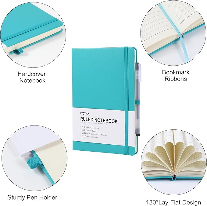 20 Pack Journals for Writing College Ruled Notebooks Journal in Bulk, Hardcover Notebooks (200Pages) for Note Talking, Lined Bullet Journals for Home School Office, 5.7"x8.4", Emerald