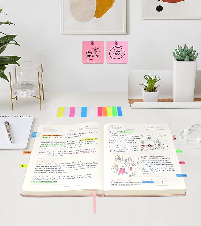 Lined Journal Notebook, 365 Pages A4 Large Journals for Writing Ruled Notebook, Pink Hardcover Leather Journals for Women Men,Notebook for Work, Note Taking, 100Gsm Thick Paper (8.5" x 11" Rose Gold)