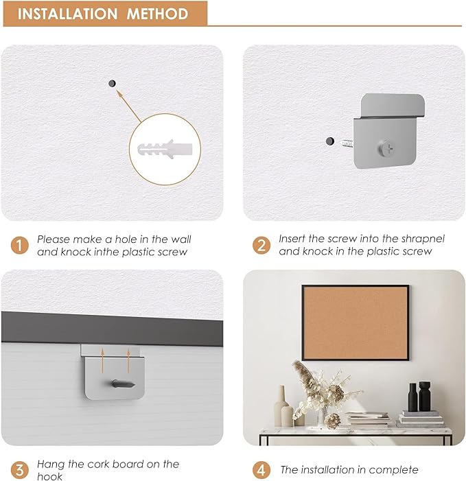 Board2by 2-Pack Cork Board Bulletin Board 18“ x 24”, Black Wood Framed Corkboard, Office Board for Wall Cork, Large Wall Mounted Notice Pin Board with 32 Push Pins for School, Home & Office