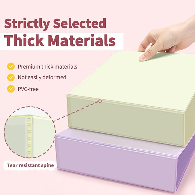 SUNEE 3 Ring Binder 3 Inch 4 Pack, 3" Clear View Binder Three Ring PVC-Free (Fit 8.5x11 Inches) for School or Office Supplies, Assorted Pastel