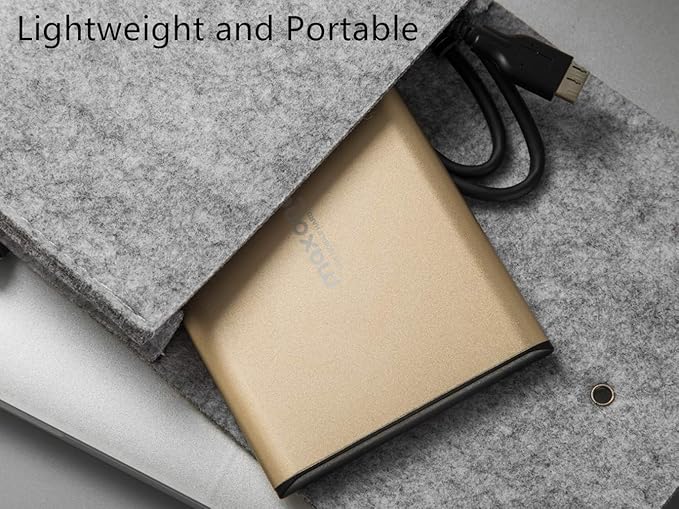 Maxone 1TB Ultra Slim Portable External Hard Drive HDD USB 3.0 Compatible with PC, Laptop, Gold
