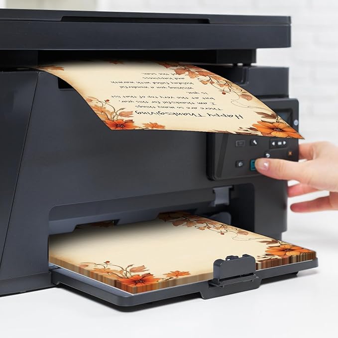 250Pcs Fall Thanksgiving Stationery Paper and Envelope Set with 100 Letterhead Papers and 50 Envelopes, 10 Design for Letter Writing Invitations Computer Holidays Party Notes, 8.5x11 Inch-Leaf