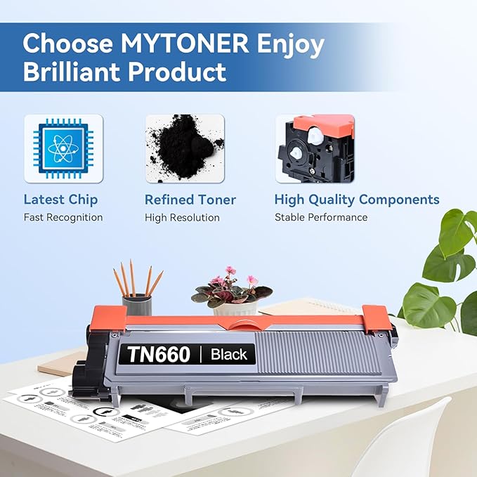 MYTONER Compatible Toner Cartridge Replacement for Brother TN660 TN-660 TN630 TN-630 Toner Cartridge for HL-L2300D HL-L2380DW HL-L2320D DCP-L2540DW MFC-L2700DW MFC-L2685DW Printer (2 Pack)