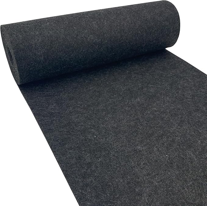 aufodara Felt Fabric 11.8 x 98.4 inch Craft Felt Fabric Roll, Felt 3mm Thick for Felt Table Mats DIY Arts & Crafts Patchwork Sewing Decorations (Grey Black)